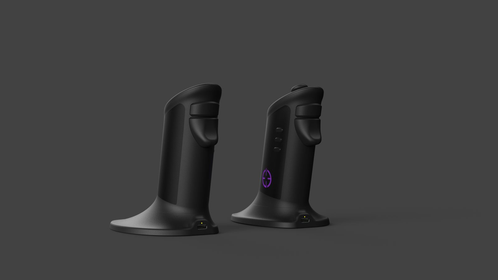 Close detail of the integrated bumper and trigger on the upper edge of a Dual Strike shell.